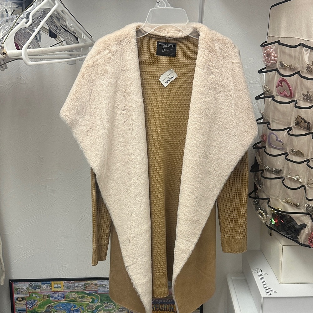 Marshalls Tan and Cream Cardigan